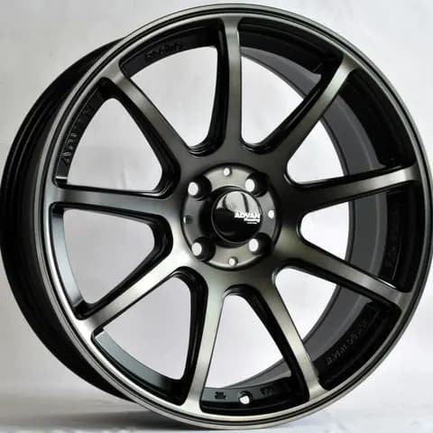 Диск ANZ-9024 Matte BMF Black varnish R17 Чёрный с полированной лицевой частью